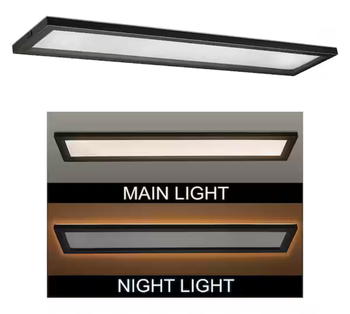 48 in. x 10 in. Oil Rubbed Bronze LED Flush Mount Light