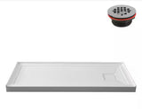 GB-615-464 60 in. x 32 in. Alcove Acrylic Shower Pan Base in Glossy White with Right Drain, Drain Included