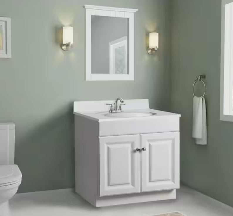 Wyndham 30 in. 2-Door Bath Vanity Cabinet Only in White (Ready to Assemble)