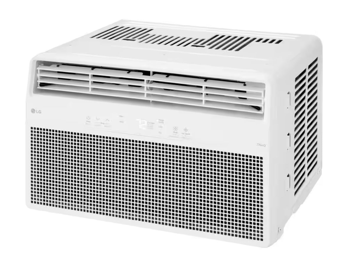 8,000 BTU, 115 Volts, Window Smart Air Conditioner Cools 350 sq. ft. with Remote, WiFi Enabled and Dehumidifier in White