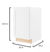 Avondale Shaker Alpine White Ready to Assemble 18 in Base Cabinet with Pull-Out Trash Can (18in W x 24in D x 34.5in H)