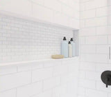 NexTile 60 in. W x 34 in. D x 74 in. H 4-Piece Direct-to-Stud Composite Alcove Shower Wall Surround in White