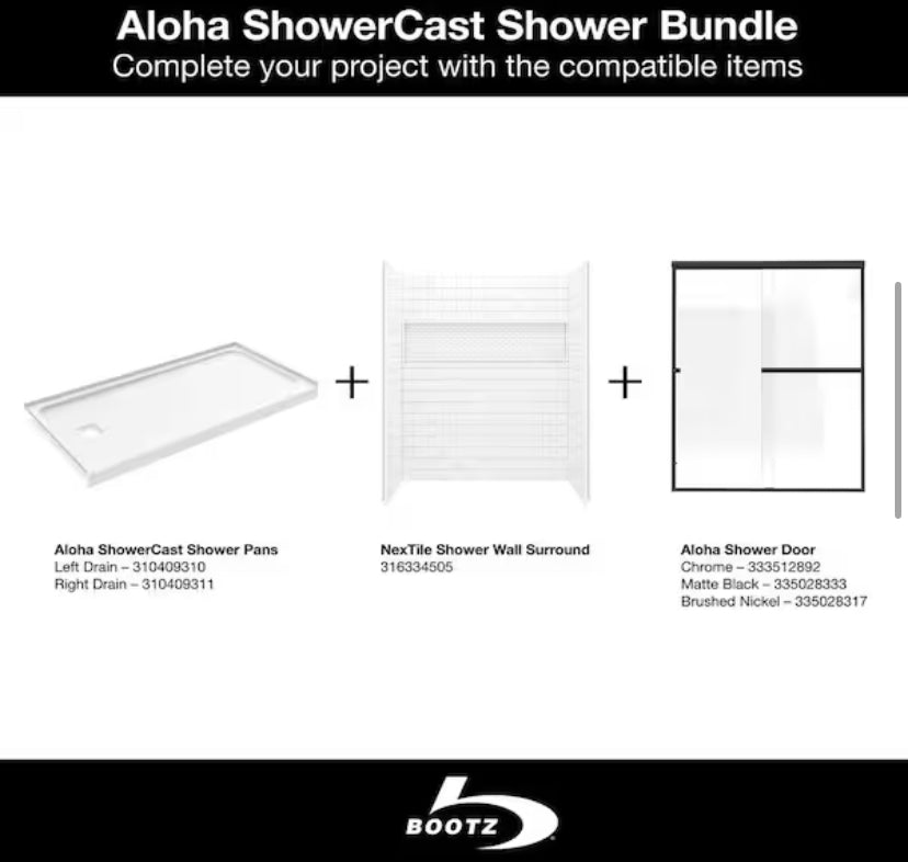 ShowerCast 60 in. x 30 in. Single Threshold Shower Pan in White