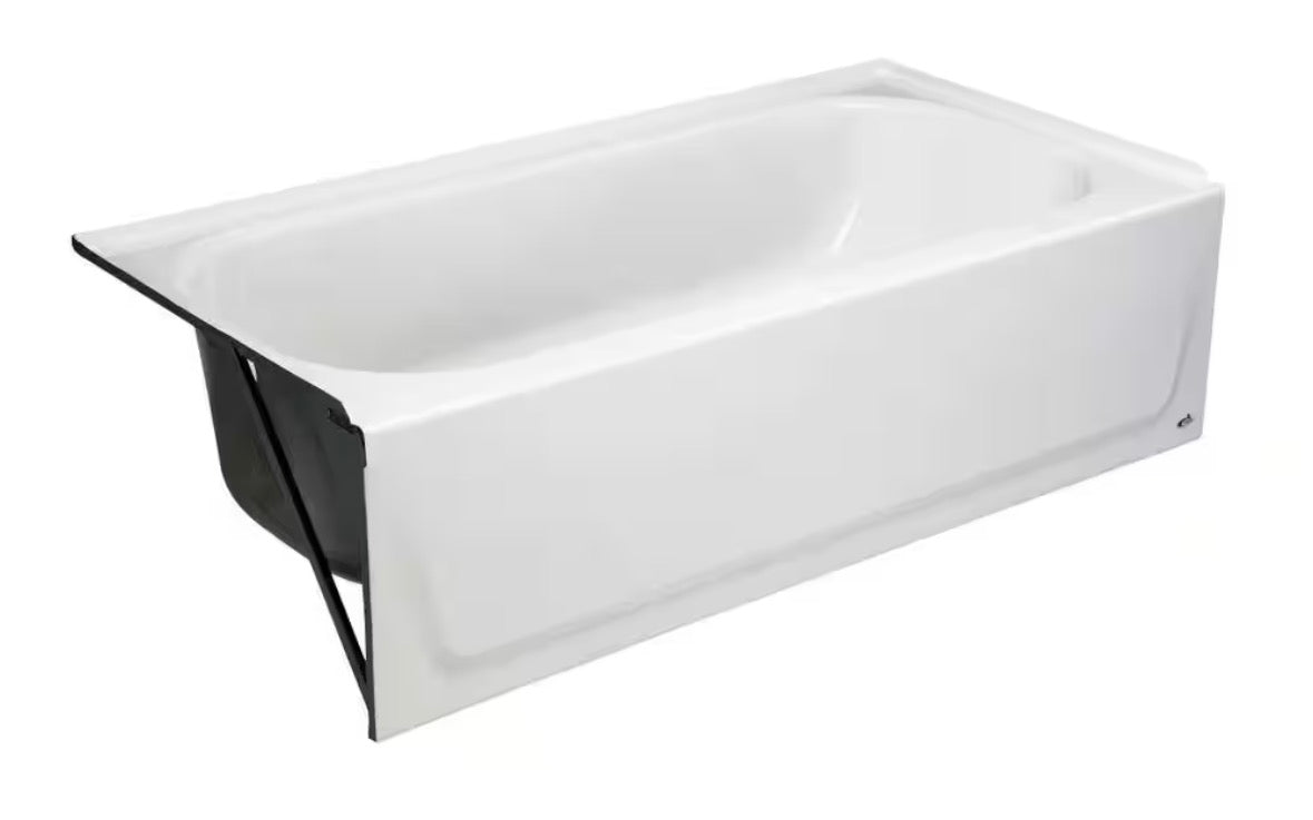 Maui 60 in. x 30 in. Soaking Bathtub with Left Drain in White