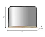 Black 24 in. x 18 in. Modern Metal With Folding Shelf Framed Mirror