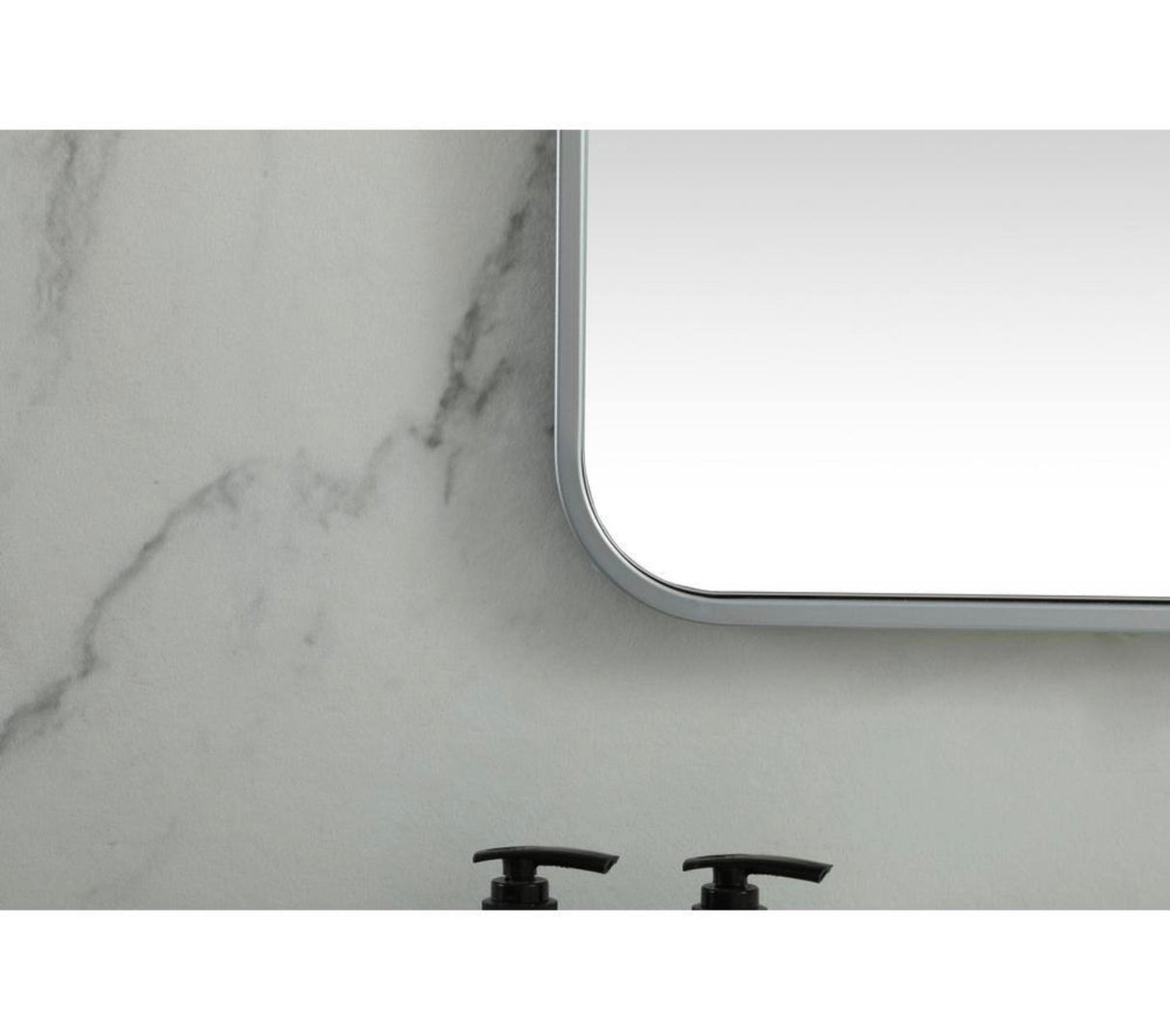 Timeless Home 24 in. W x 24 in. H x Modern Soft Corner Metal Square Silver Mirror