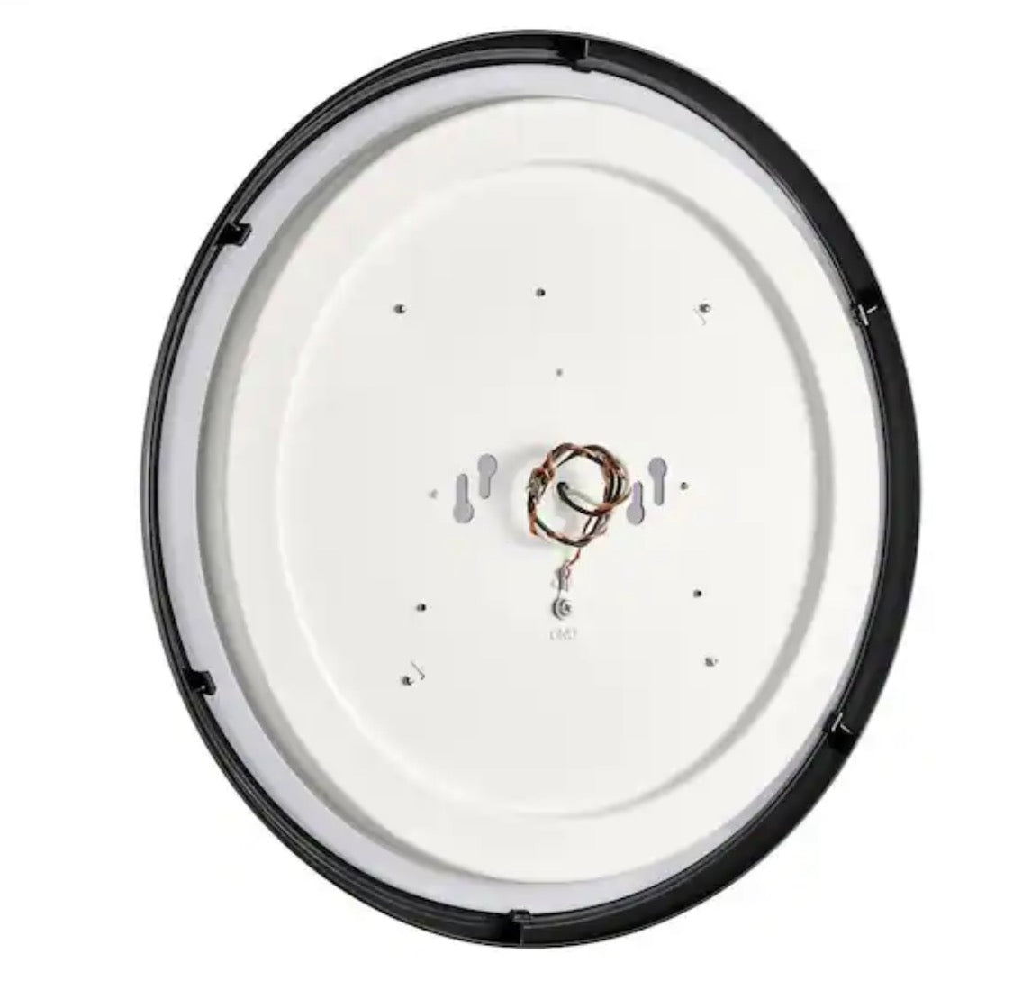 14 in. Indoor White, Black, Brushed Nickel and Bronze Adjustable CCT LED Flush Mount with Interchangeable Trims