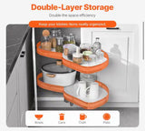 Swing Right Blind Corner Cabinet Pull Out for 36 in. Cabinet 2-Tier Swing Tray Soft Close Cloud Blind Organizer