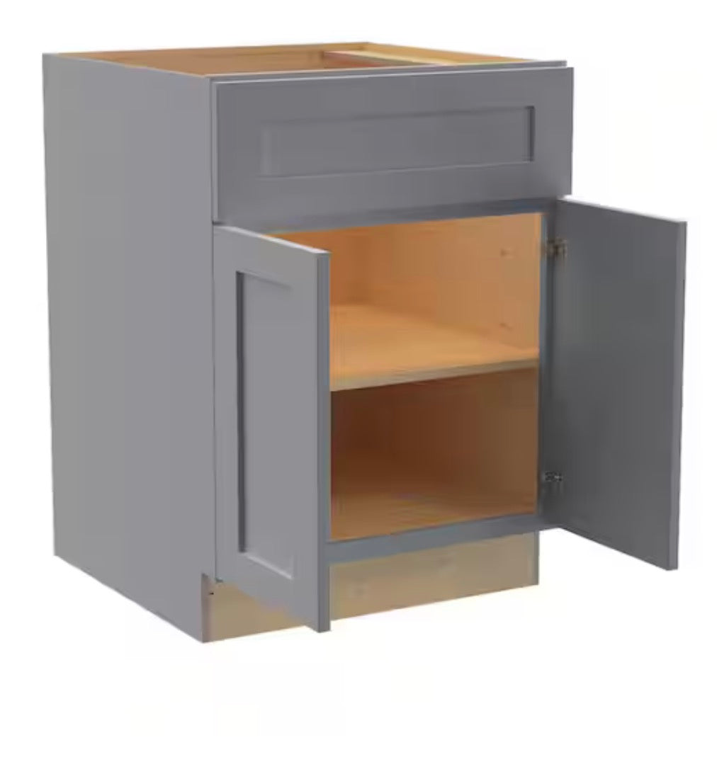 30 in. W x 24 in. D x 34.5 in. H Ready to Assemble Plywood Shaker Base Kitchen Cabinet in Dove Gray
