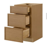 Leyton 18 in. W x 24 in. D x 34.5 in. H Ready to Assemble Plywood Slim Shaker Drawer Base Kitchen Cabinet in White Oak
