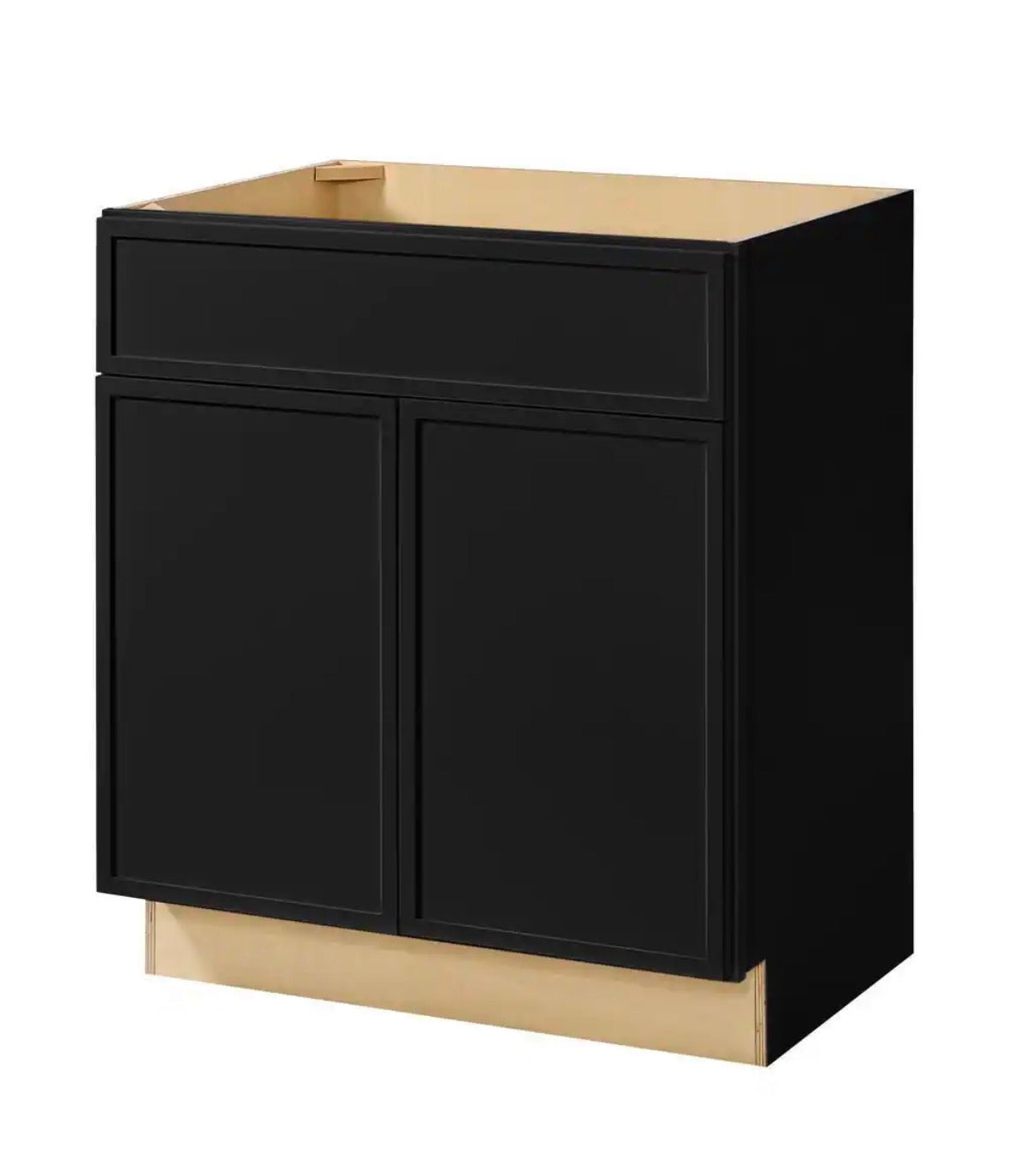Leyton 30 in. W x 21 in. D x 34.5 in. H Ready to Assemble Plywood Slim Shaker Bath Sink Base Cabinet in Raven Black