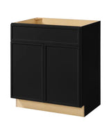 Leyton 30 in. W x 21 in. D x 34.5 in. H Ready to Assemble Plywood Slim Shaker Bath Sink Base Cabinet in Raven Black
