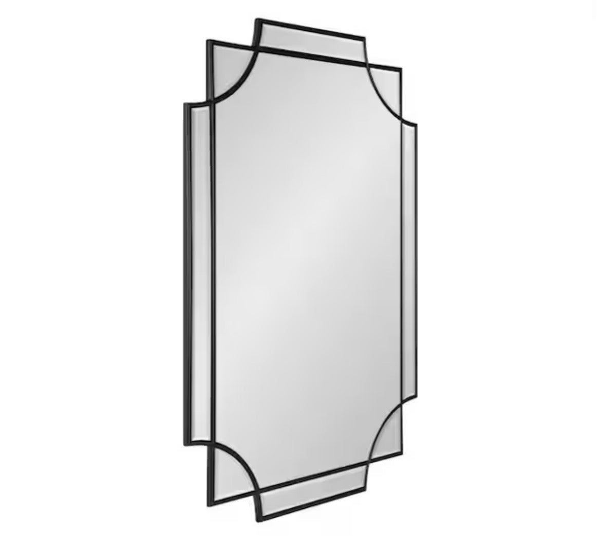 Medium Rectangle Black Beveled Glass Classic Mirror (36 in. H x 24 in. W)