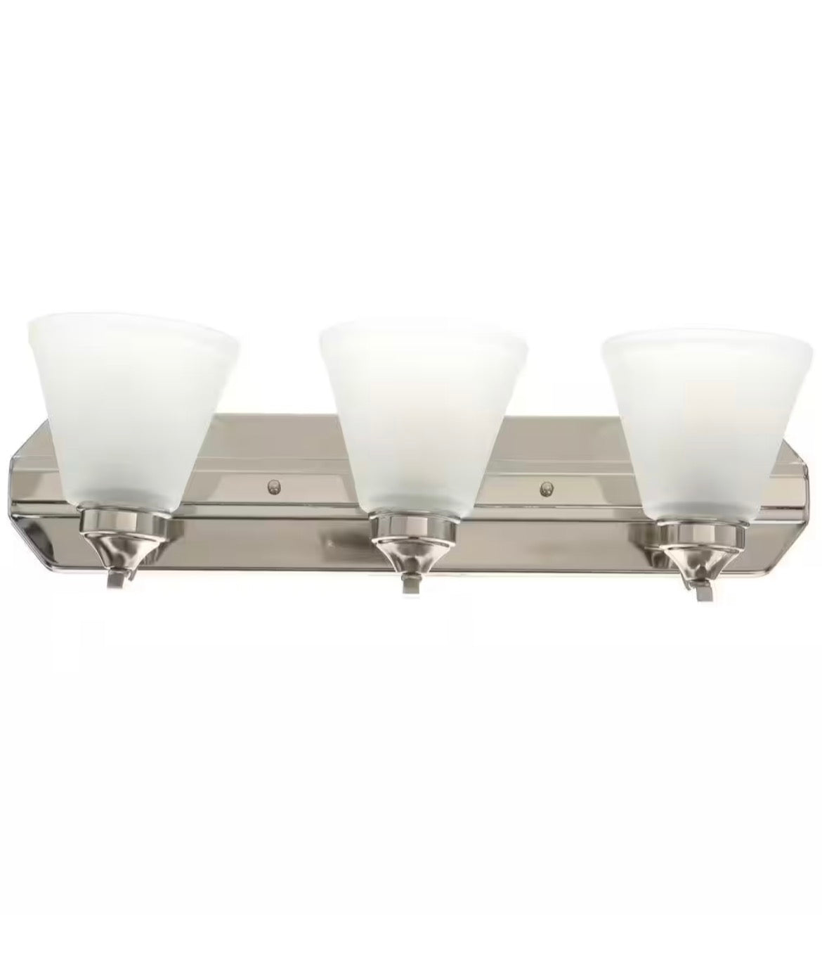 Tavish 24 in. 3-Light Brushed Nickel Classic Vanity with Frosted Glass Shade
