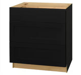 Avondale 30 in. W x 24 in. D x 34.5 in. H Ready to Assemble Plywood Shaker Drawer Base Kitchen Cabinet in Raven Black