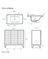 Cascade 36 in. W Bathroom Vanity in Black Oak ( No Sink Top)