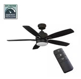 Fawndale 46 in. Indoor Integrated LED Bronze Ceiling Fan with Light Kit, 5 Reversible Blades and Remote Control