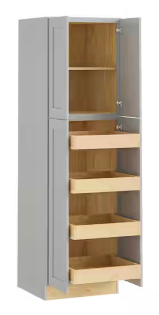 24 in. W x 96 in. H x 24 in. D Ready To Assemble Plywood Shaker Utility Pantry Cabinet in Dove Gray