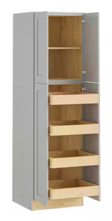 24 in. W x 96 in. H x 24 in. D Ready To Assemble Plywood Shaker Utility Pantry Cabinet in Dove Gray