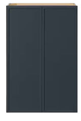 Leyton 27 in. W x 12 in. D x 42 in. H Ready to Assemble Plywood Slim Shaker Wall Kitchen Cabinet in Ink Blue