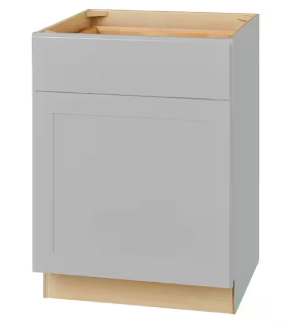 Avondale 24 in. W x 24 in. D x 34.5 in. H Ready to Assemble Plywood Shaker Base Kitchen Cabinet in Dove Gray