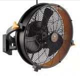 18 in. Outdoor Wet Rated Matte Black/Yellow Garage Wall Fan with Remote