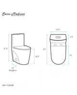 St. Tropez 1-Piece 1.1/1.6 GPF Elongated Toilet Vortex Flush in Glossy Black Seat Included