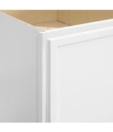 Leyton 18 in. W x 24 in. D x 34.5 in. H Ready to Assemble Plywood Slim Shaker Double Trash Can Cabinet in Alpine White