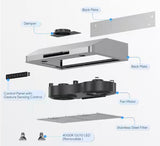 30 in. 600 CFM Ducted Under Cabinet Range Hood in Stainless Steel with 3-Venting Option, LCD Knob Control and LED Light
