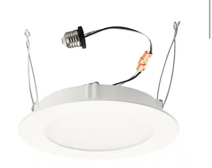 6 in. Selectable CCT Integrated LED Retrofit Ultra-Slim White Recessed Light Trim