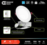 6 in. Builder Series Adjustable CCT Dimmable Integrated LED Canless Recessed Light for Kitchen Bathroom Living Room