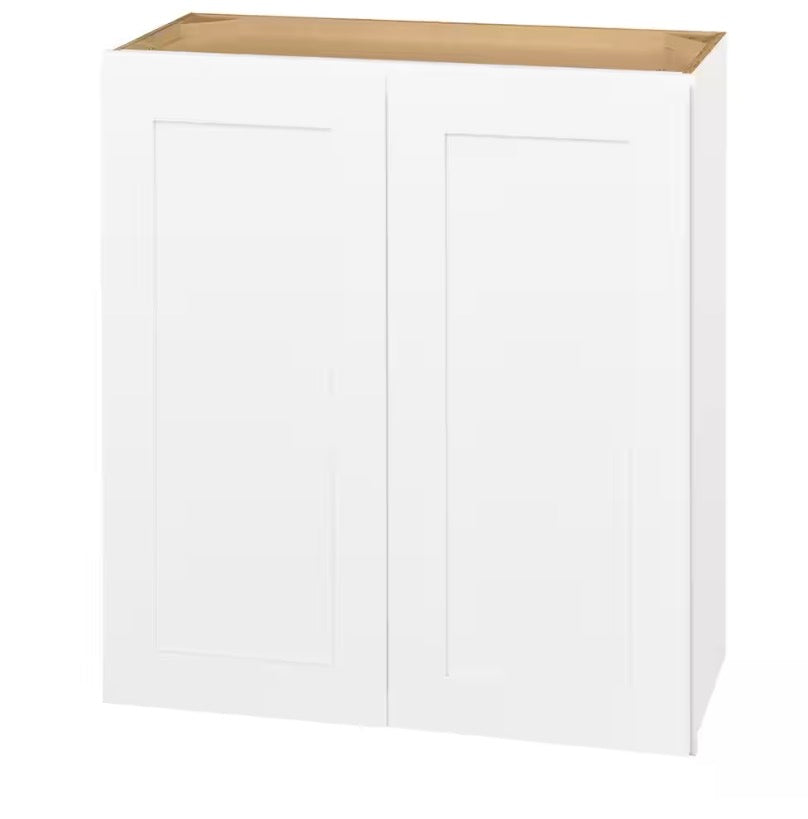 Avondale 27 in. W x 12 in. D x 42 in. H Ready to Assemble Plywood Shaker Wall Kitchen Cabinet in Alpine White