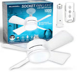 15.7 in. Indoor White Ceiling Fan with Remote, LED Light, Socket