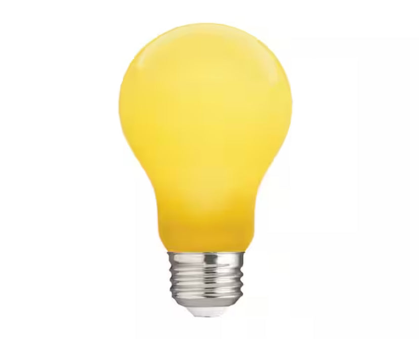 60-Watt Equivalent A19 Outdoor Bug Light Yellow LED Light Bulb (1-Pack)