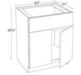 24 in. W x 21 in. D x 34.5 in. H Ready to Assemble Plywood Shaker Sink Base Bath Cabinet in Dove Gray