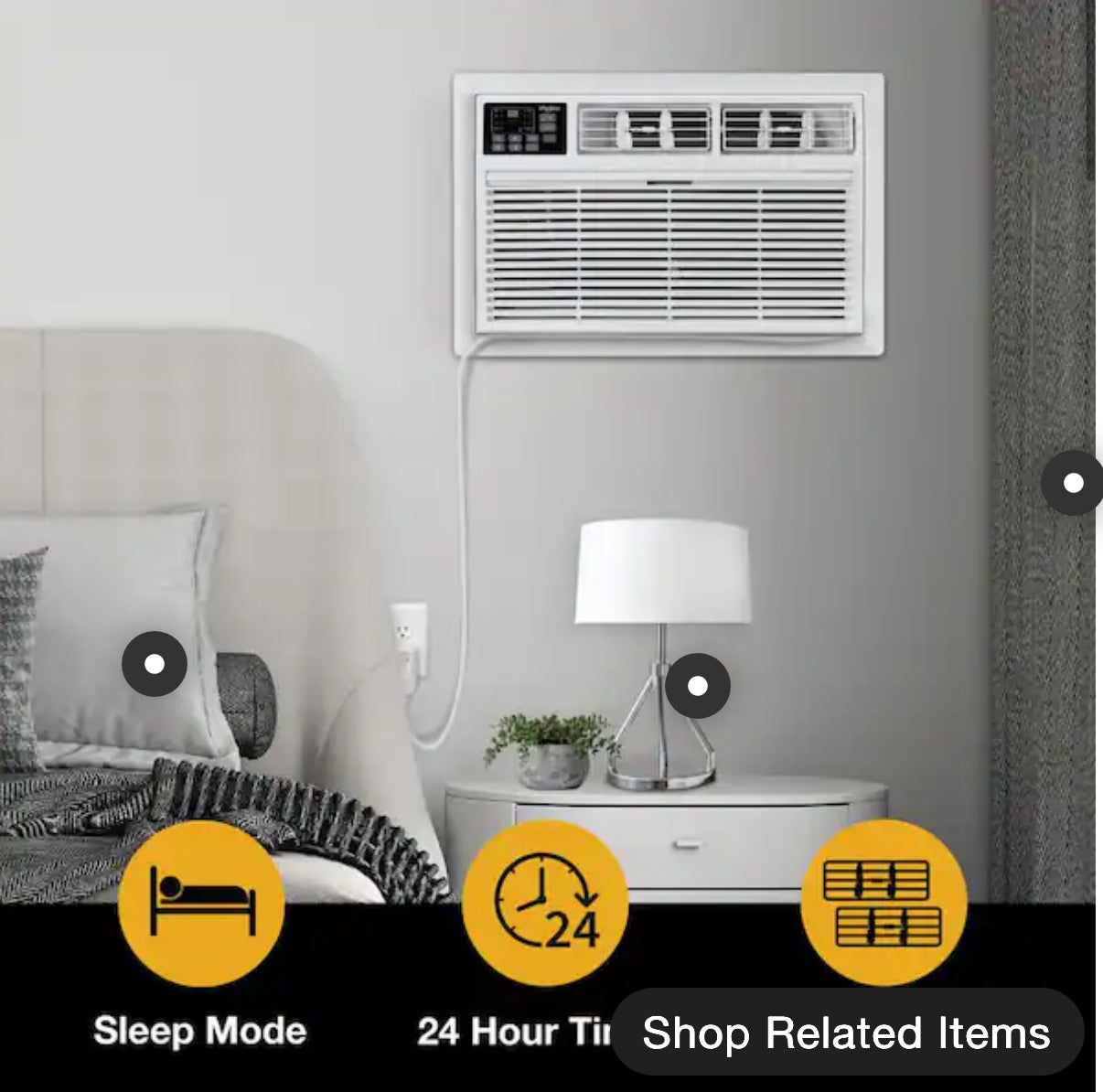 8,000 BTU (DOE) 115-Volt Through-The-Wall Air Conditioner Cools 350 sq. ft. with Heater with Remote in White