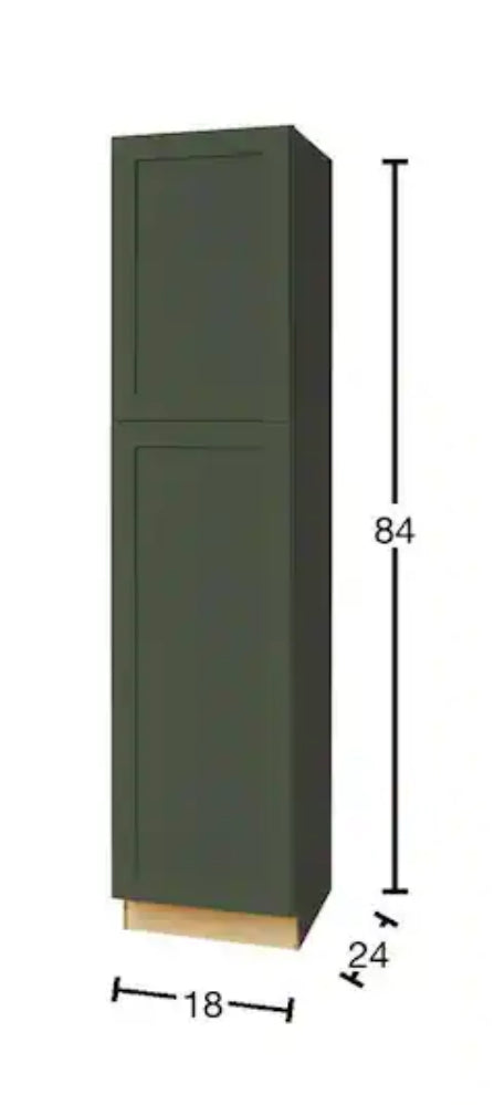 Avondale 18 in. W x 24 in. D x 84 in. H Ready to Assemble Plywood Shaker Pantry Kitchen Cabinet in Fern Green