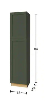 Avondale 18 in. W x 24 in. D x 84 in. H Ready to Assemble Plywood Shaker Pantry Kitchen Cabinet in Fern Green