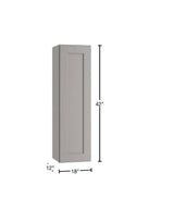 18 in. W x 12 in. D x 42 in. H Ready to Assemble Plywood Shaker Wall Kitchen Cabinet in Dove Gray