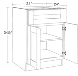 Richmond Vesuvius Gray Plywood Shaker Ready to Assemble Base Kitchen Cabinet Soft Close 24 in W x 24 in D x 34.5 in H