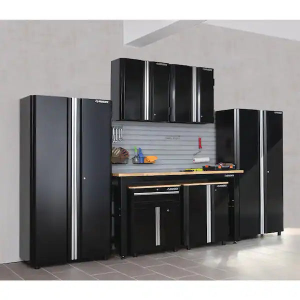 Ready-to-Assemble 36.6 in. W x 72 in. H x 18.3 in. D 24 Gauge 3-Shelf Steel Freestanding Cabinet in Black
