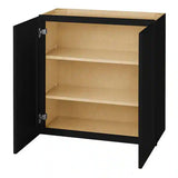 Avondale 30 in. W x 12 in. D x 30 in. H Ready to Assemble Plywood Shaker Wall Kitchen Cabinet in Raven Black