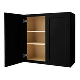 Avondale 30 in. W x 12 in. D x 30 in. H Ready to Assemble Plywood Shaker Wall Kitchen Cabinet in Raven Black