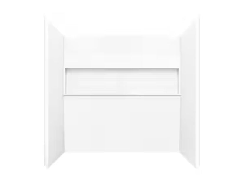 Nextile 30 in. x 60 in. x 60 in. 4-Piece Direct-to-Stud Alcove Tub Surround in White