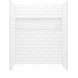 Nextile 60 in. W x 74 in. H x 30 in. D 4-Piece Direct-to-Stud Alcove Subway Tile Shower Wall Surround in White