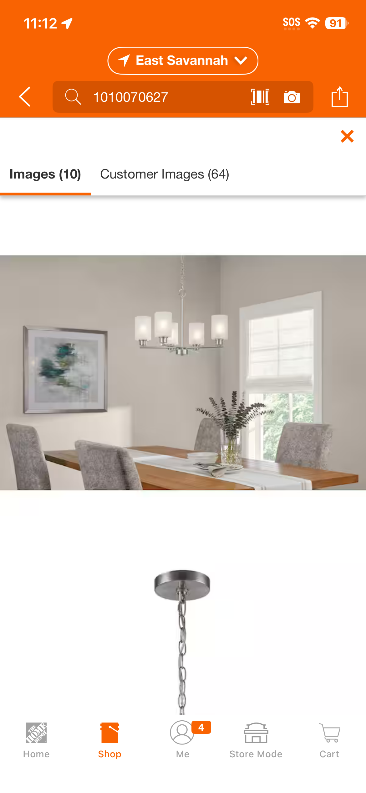 5-Light Brushed Nickel Chandelier Light Fixture with Frosted Glass Shades