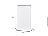 Avondale Shaker Alpine White Ready to Assemble Plywood 24 in Wall Kitchen Cabinet (24 in W x 42 in H x 12 in D)