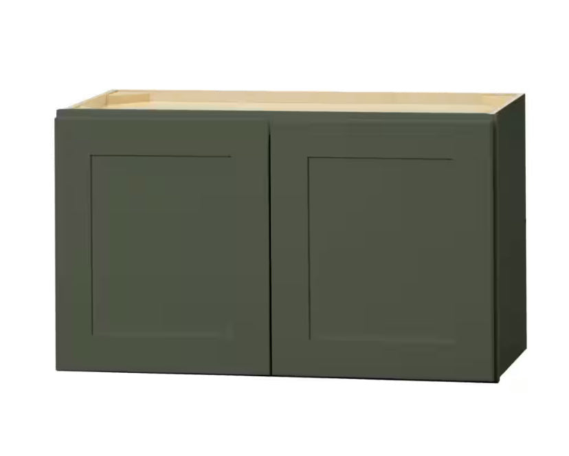 Avondale 30 in. W x 12 in. D x 18 in. H Ready to Assemble Plywood Shaker Wall Bridge Kitchen Cabinet in Fern Green