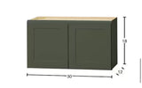 Avondale 30 in. W x 12 in. D x 18 in. H Ready to Assemble Plywood Shaker Wall Bridge Kitchen Cabinet in Fern Green