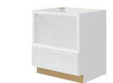 Avondale 30 in. W x 24 in. D x 34.5 in H Ready to Assemble Plywood Shaker Microwave Base Kitchen Cabinet in Alpine White